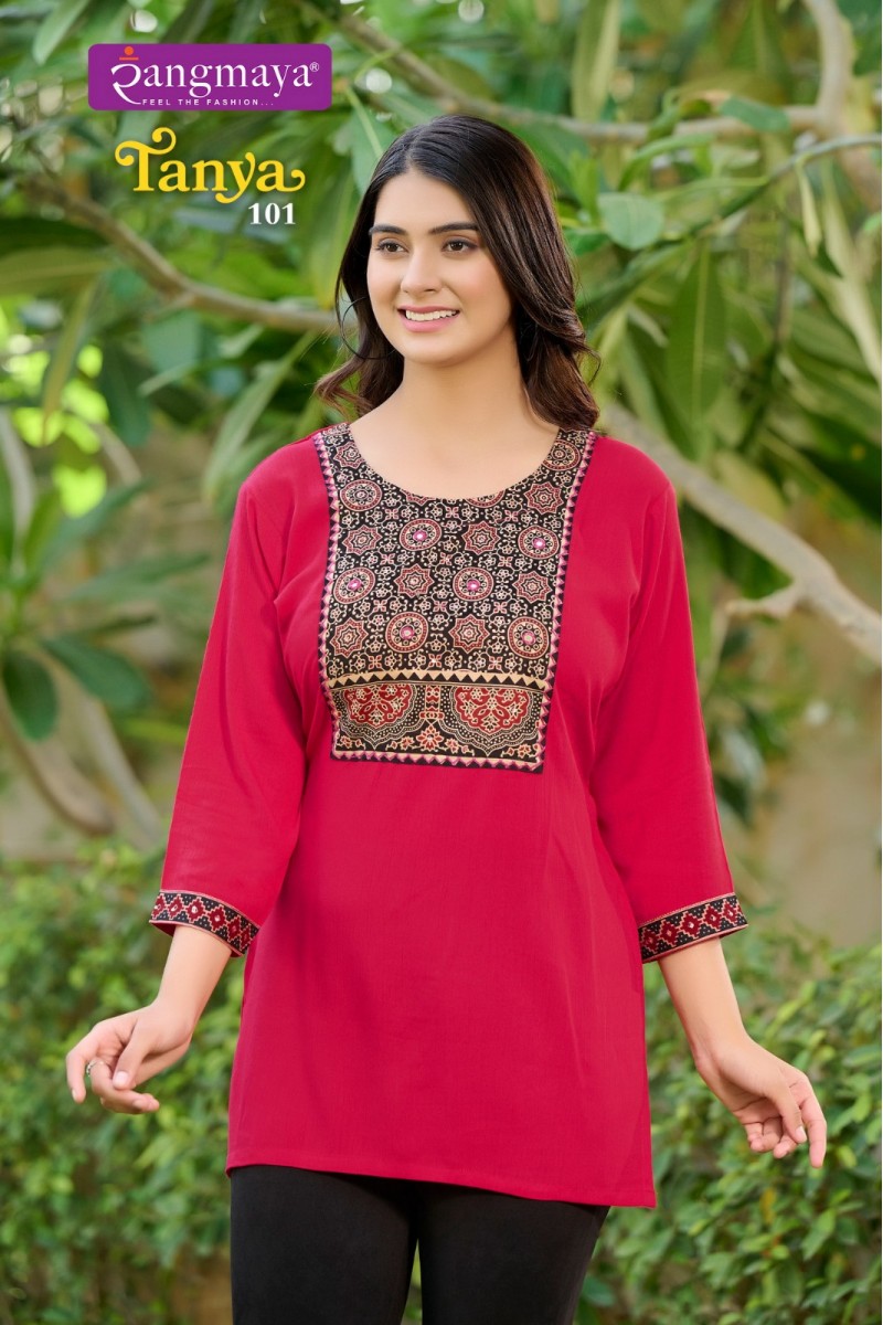 Rangmaya Tanya Western Wear Fancy Tunic Ladies Stylish Top Manufacturer