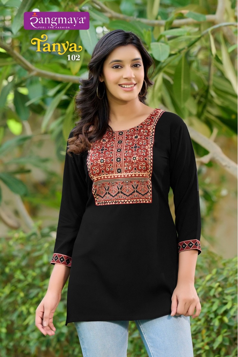 Rangmaya Tanya Western Wear Fancy Tunic Ladies Stylish Top Manufacturer