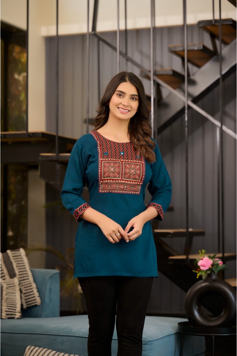 Rangmaya Tanya Western Wear Fancy Tunic Ladies Stylish Top Manufacturer