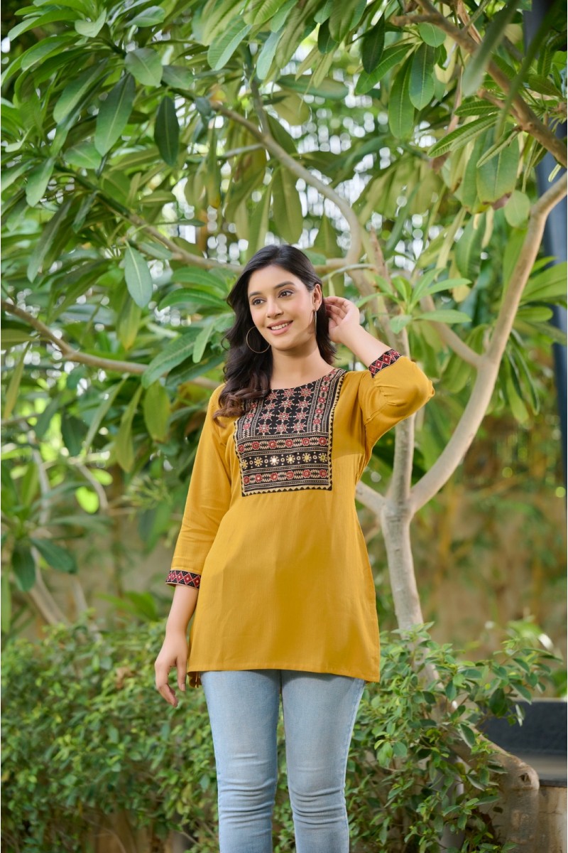 Rangmaya Tanya Western Wear Fancy Tunic Ladies Stylish Top Manufacturer