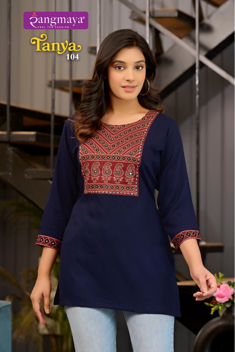 Rangmaya Tanya Western Wear Fancy Tunic Ladies Stylish Top Manufacturer