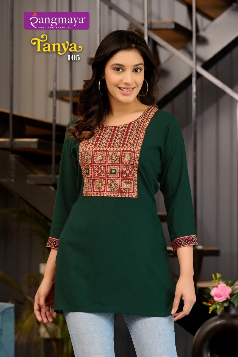 Rangmaya Tanya Western Wear Fancy Tunic Ladies Stylish Top Manufacturer