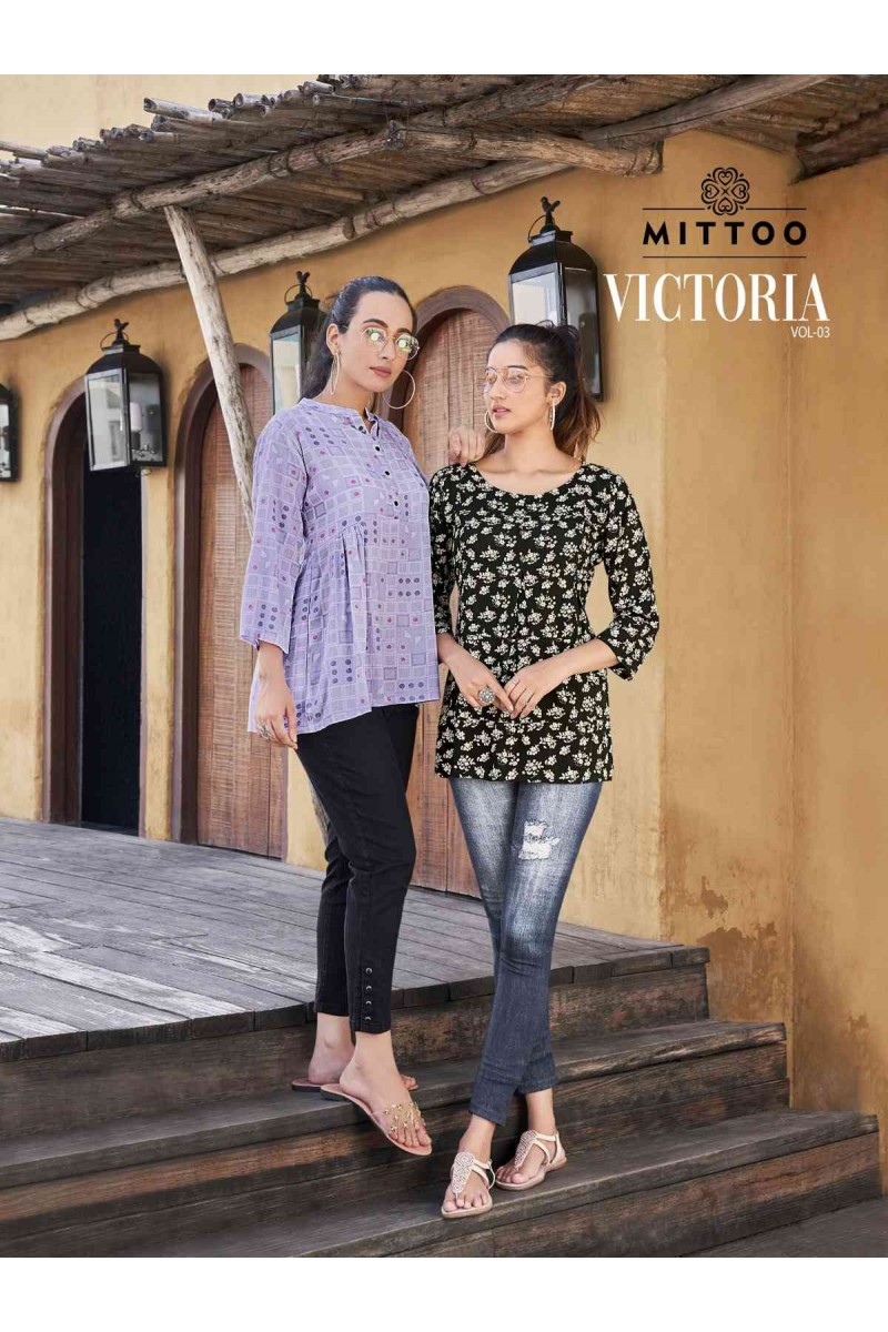 Mittoo Victoria Vol-3 Designer Rayon Western Tops Catalogue Set